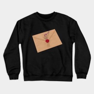 Envelope waxed sealed with flowers Crewneck Sweatshirt